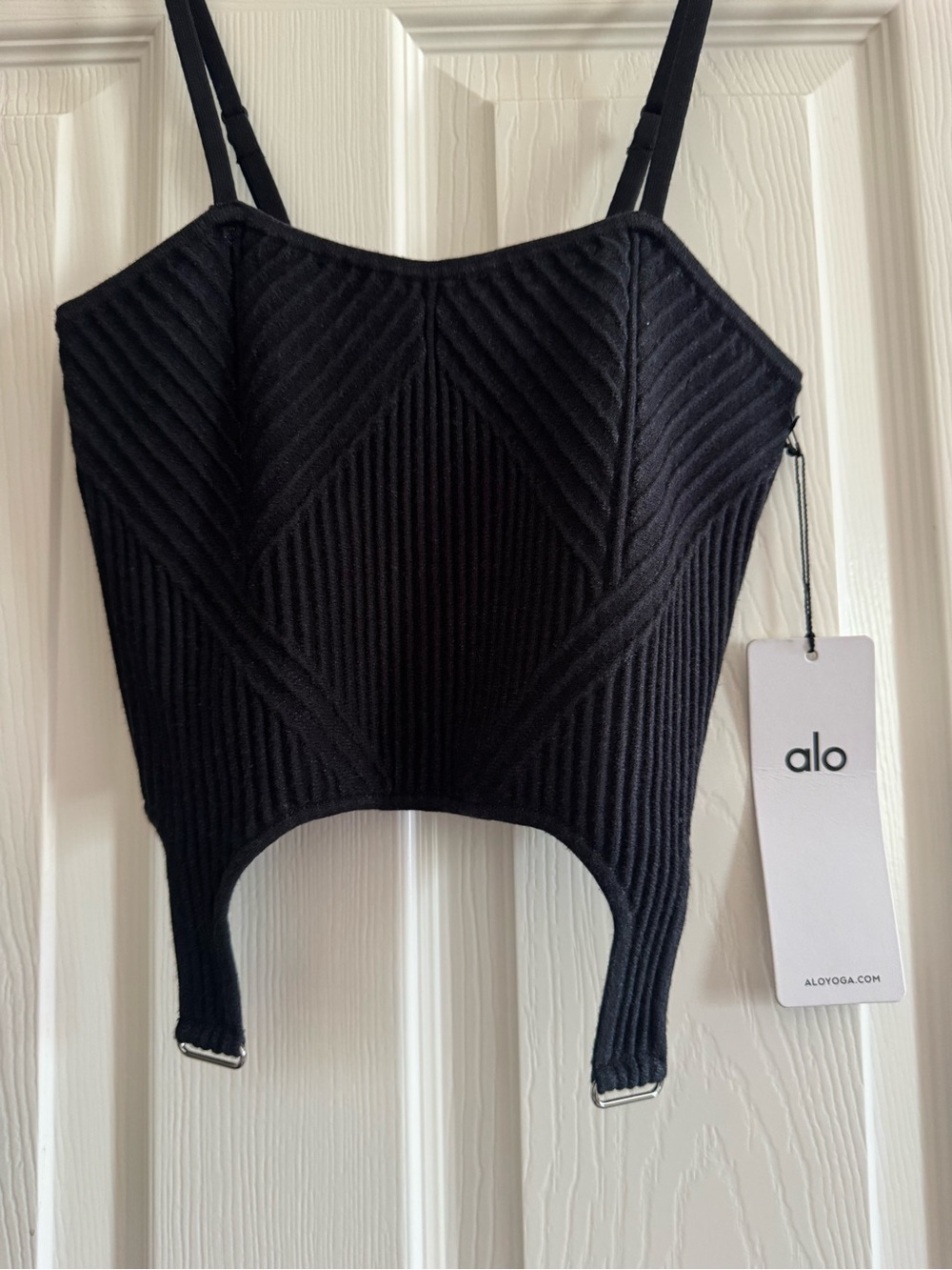 ALO Yoga NWT- Denim Knit Garter Tank